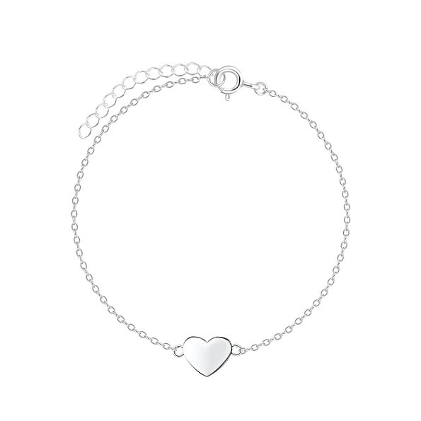 Wholesale Sterling Silver Heart Bracelet - JD5689