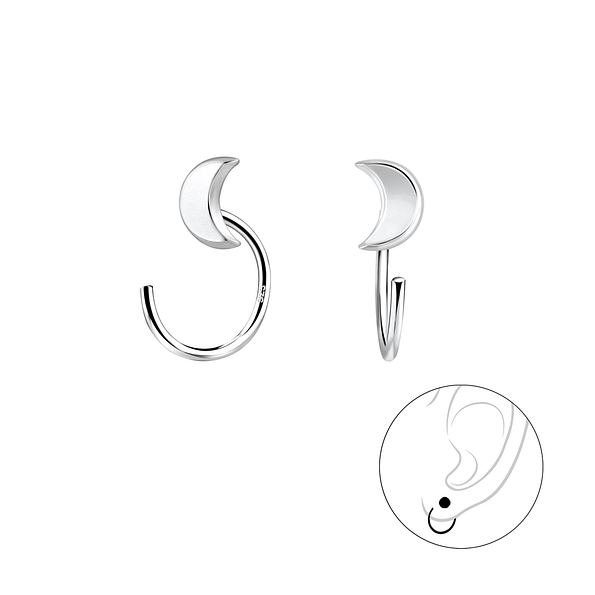 Wholesale Sterling Silver Moon Ear Huggers - JD7857