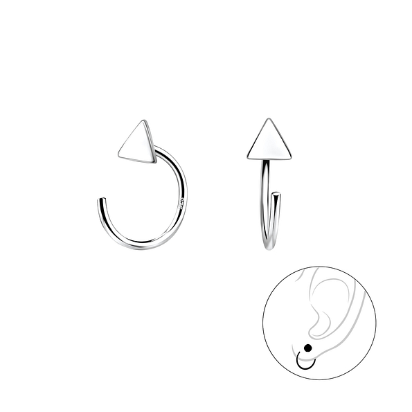 Wholesale Sterling Silver Triangle Ear Huggers - JD7865