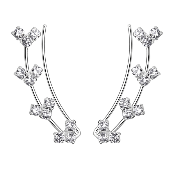 Wholesale Sterling Silver Cubic Zirconia Ear Climbers - JD7440