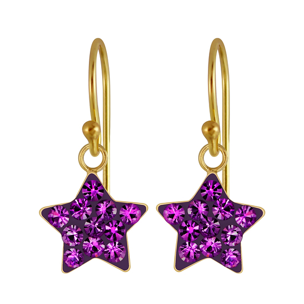 Wholesale Sterling Silver Star Crystal Earrings - JD3143