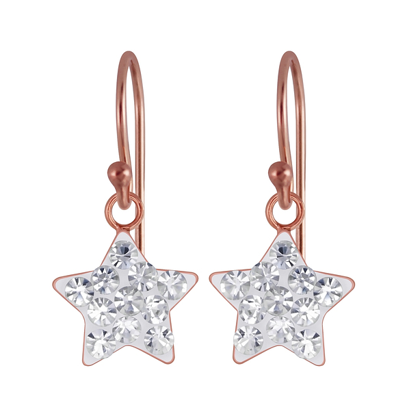 Wholesale Sterling Silver Star Crystal Earrings - JD3144