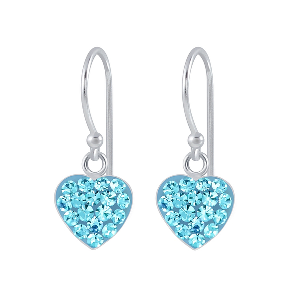 Wholesale Sterling Silver Heart Crystal Earrings - JD2665