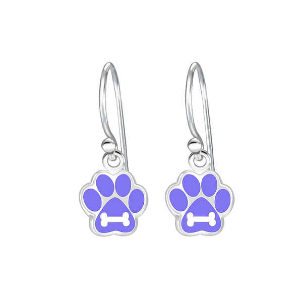 Wholesale Sterling Silver Paw Print Earrings - JD1840