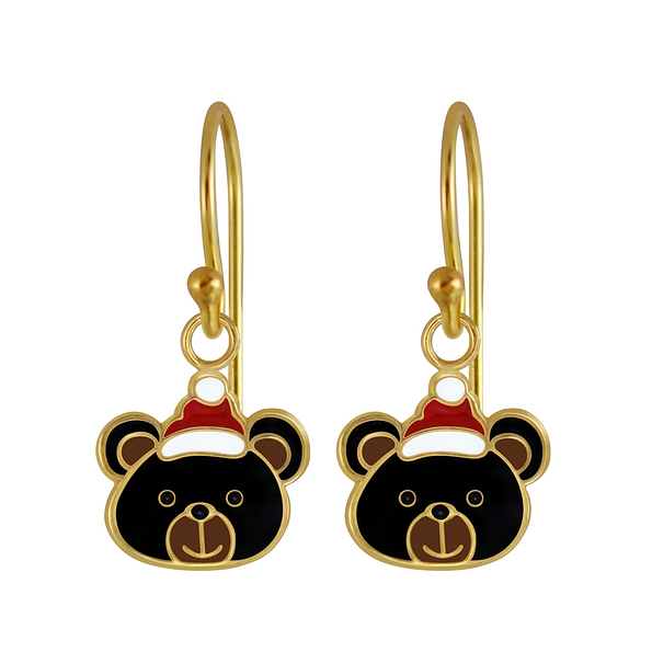 Wholesale Sterling Silver Christmas Bear Earrings - JD2971