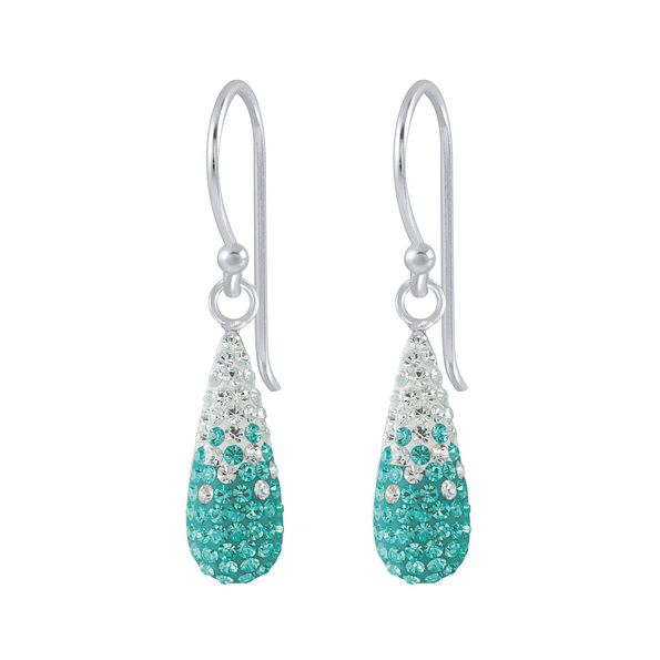 Wholesale Sterling Silver Crystal Drop Earrings - JD2509