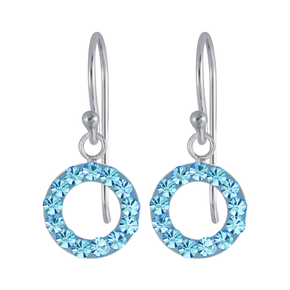 Wholesale Sterling Silver Crystal Circle Earrings - JD4328