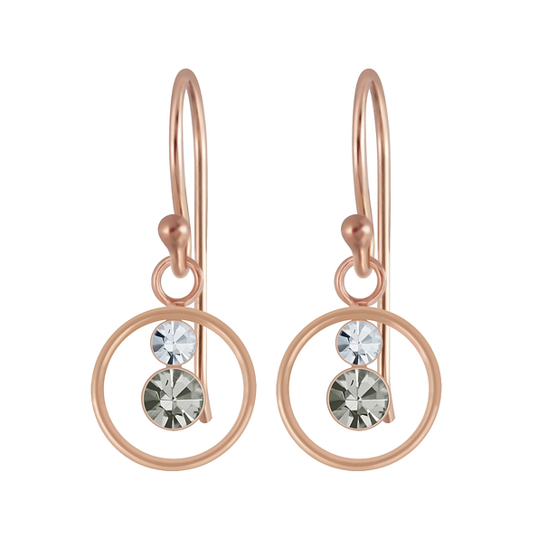 Wholesale Sterling Silver Circle Crystal Earrings - JD5346