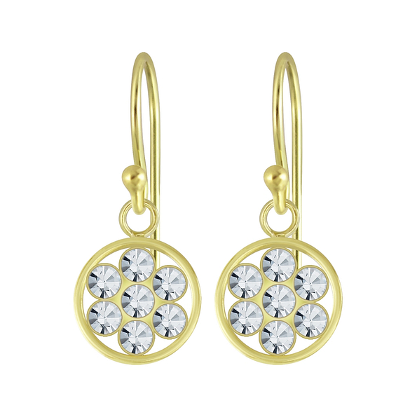 Wholesale Sterling Silver Circle Crystal Earrings - JD5763