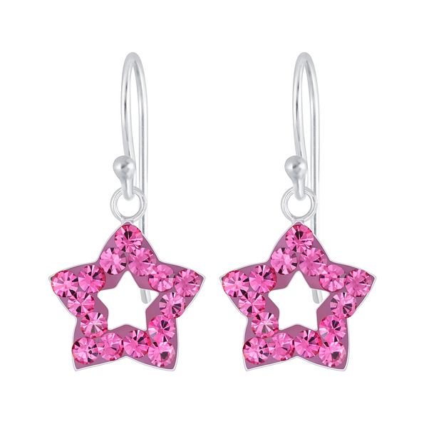 Wholesale Sterling Silver Star Crystal Earrings - JD5154