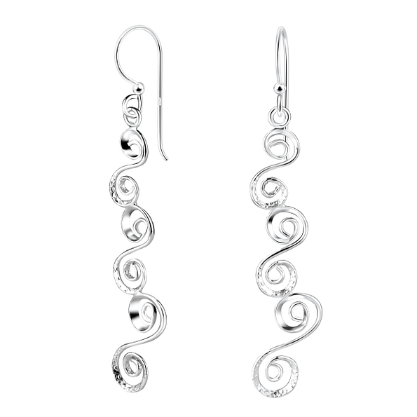 Wholesale Sterling Silver Spiral Earrings - JD7090