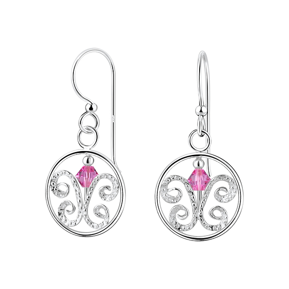 Wholesale Sterling Silver Butterfly Earrings with Crystals Bead - JD7117