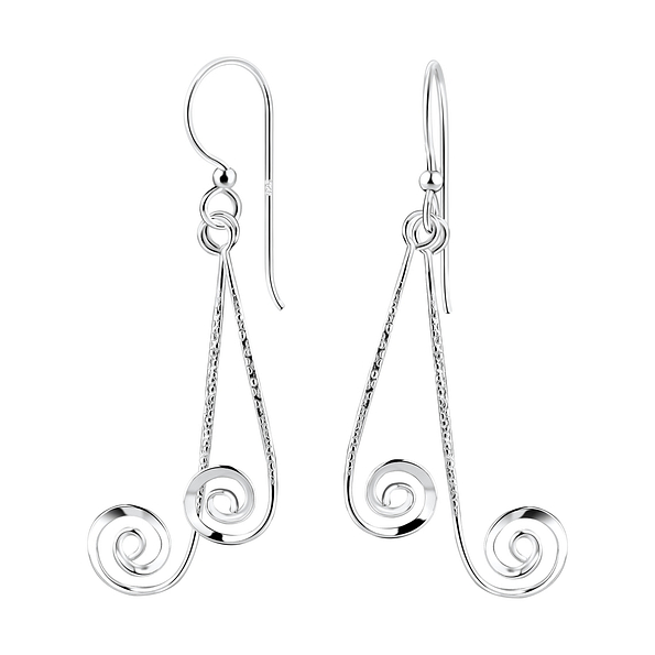 Wholesale Sterling Silver Spiral Earrings - JD8520