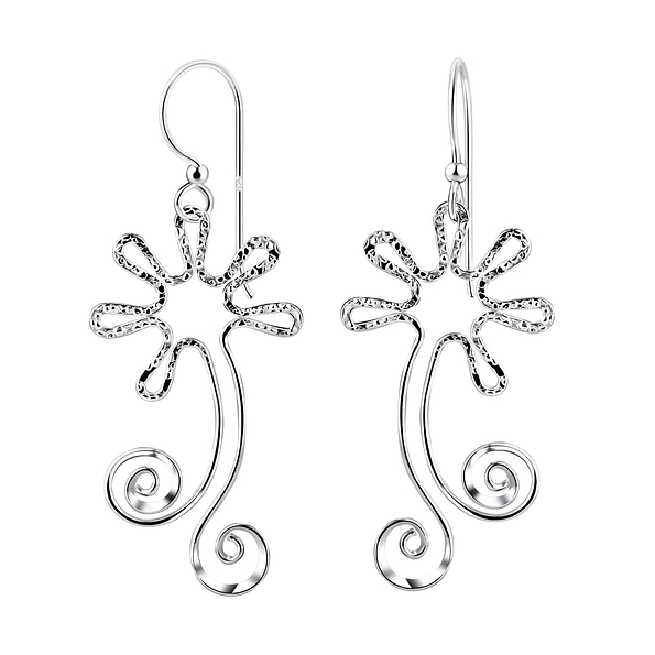 Wholesale Sterling Silver Flower Earrings - JD8535