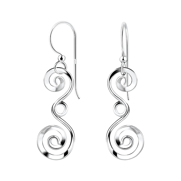 Wholesale Sterling Silver Spiral Earrings - JD8525