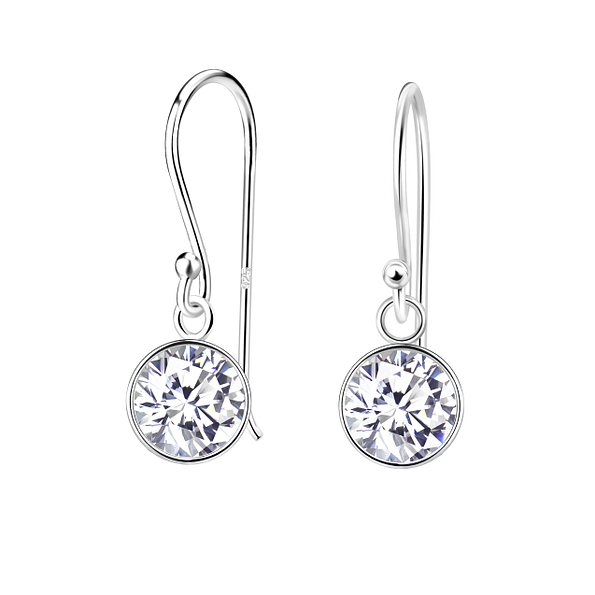 Wholesale 7mm Round Cubic Zirconia Sterling Silver Earrings - JD5126