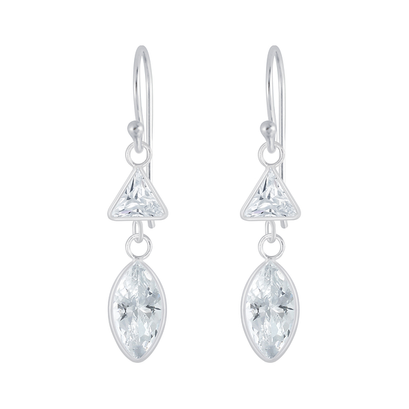 Wholesale Sterling Silver Geometric Cubic Zirconia Earrings - JD5562
