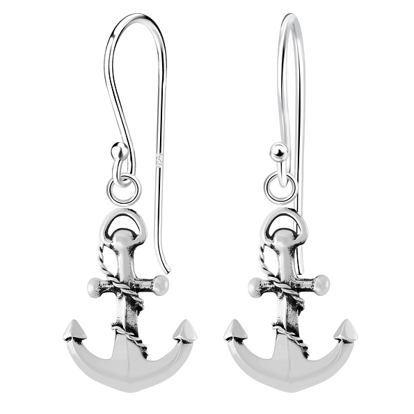 Wholesale Sterling Silver Anchor Earrings - JD1421