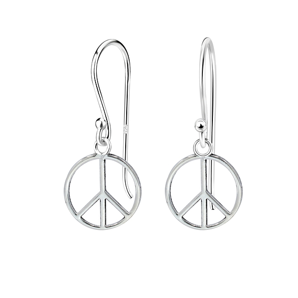 Wholesale Sterling Silver Peace Sign Earrings - JD1388