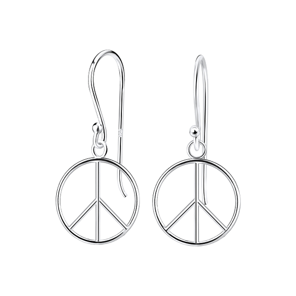Wholesale Sterling Silver Peace Sign Earrings - JD9145