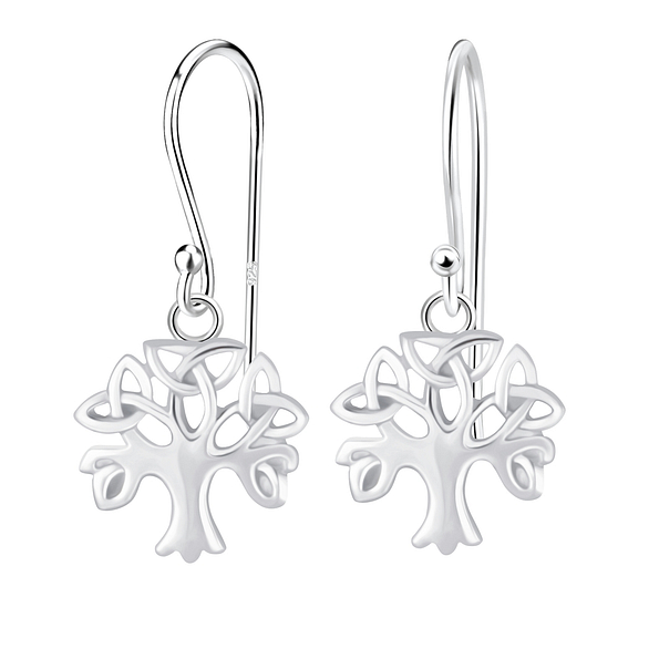 Wholesale Sterling Silver Celtic Tree Earrings - JD6550 Wholesale Sterling Silver Celtic Tree Earrings - JD6550
