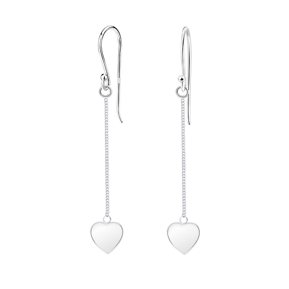 Wholesale Sterling Silver Hanging Hearts Earrings - JD1415