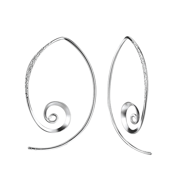 Wholesale Sterling Silver Spiral Ear Hoops - JD8524