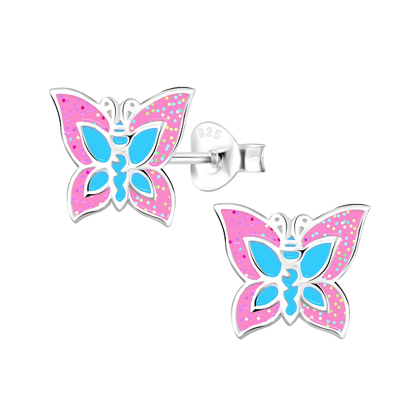 Wholesale Sterling Silver Butterfly Ear Studs - JD1878