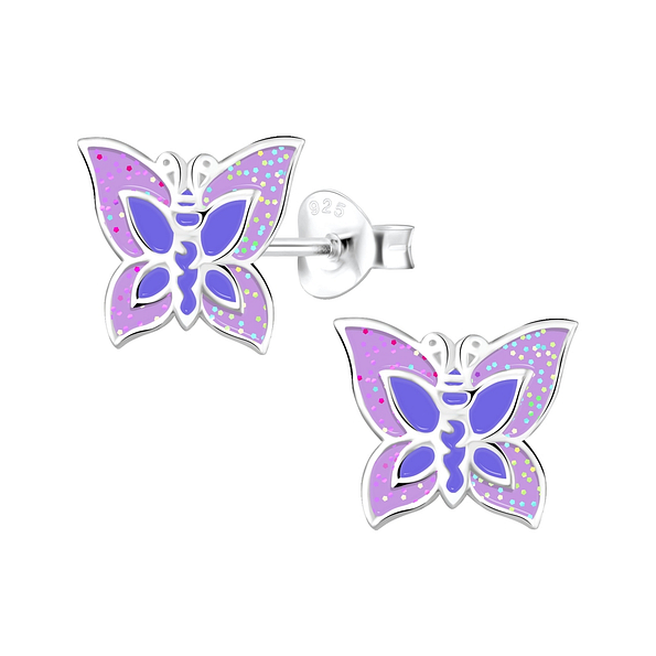 Wholesale Sterling Silver Butterfly Ear Studs - JD1879