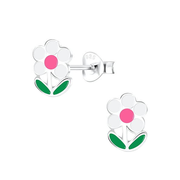 Wholesale Sterling Silver Flower Ear Studs - JD1742