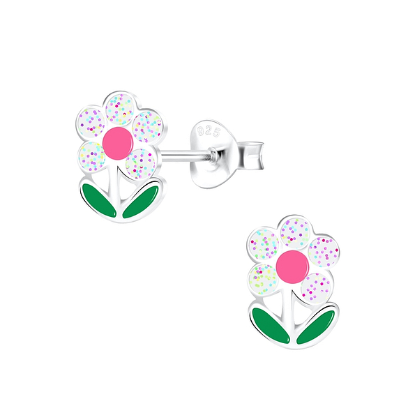 Wholesale Sterling Silver Flower Ear Studs - JD1745