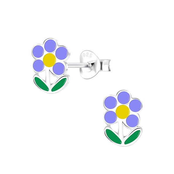Wholesale Sterling Silver Flower Ear Studs - JD1741