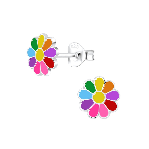 Wholesale Sterling Silver Daisy Flower Ear Studs - JD7237