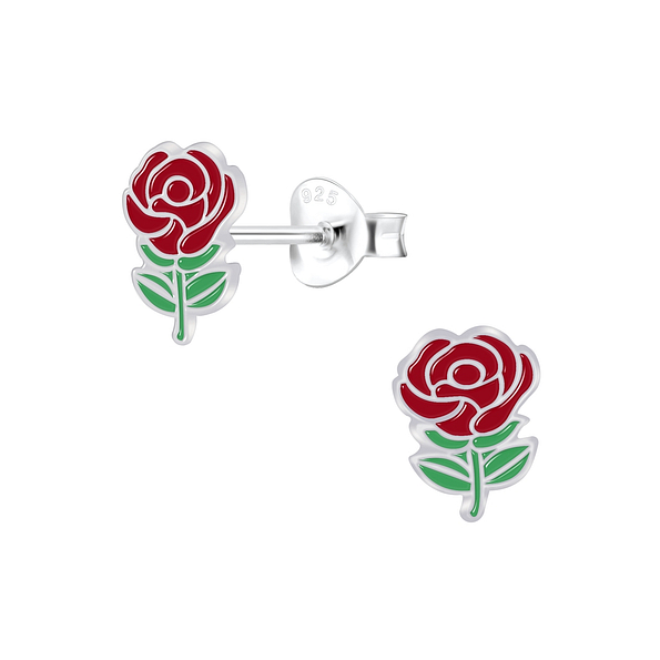 Wholesale Sterling Silver Rose Ear Studs - JD6052