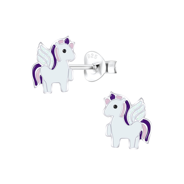 Wholesale Sterling Silver Unicorn Ear Studs - JD6887