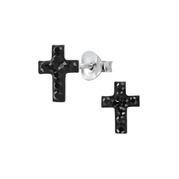 Wholesale Sterling Silver Cross Ear Studs - JD2117