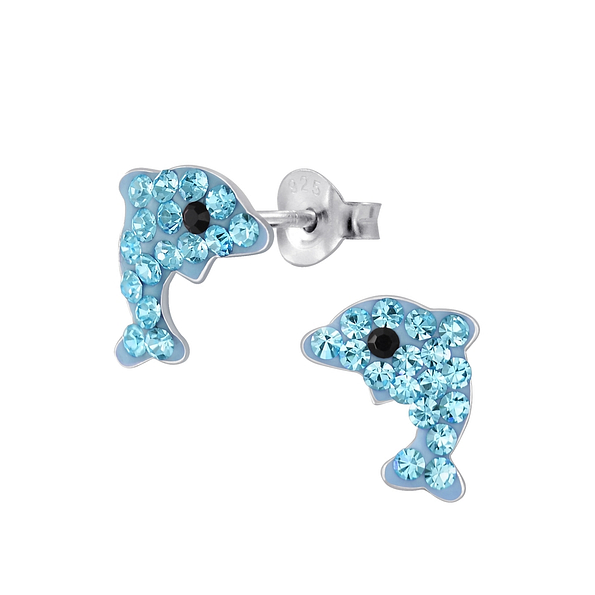 Wholesale Sterling Silver Dolphin Ear Studs - JD1899