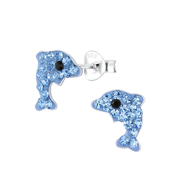 Wholesale Sterling Silver Dolphin Ear Studs - JD1900