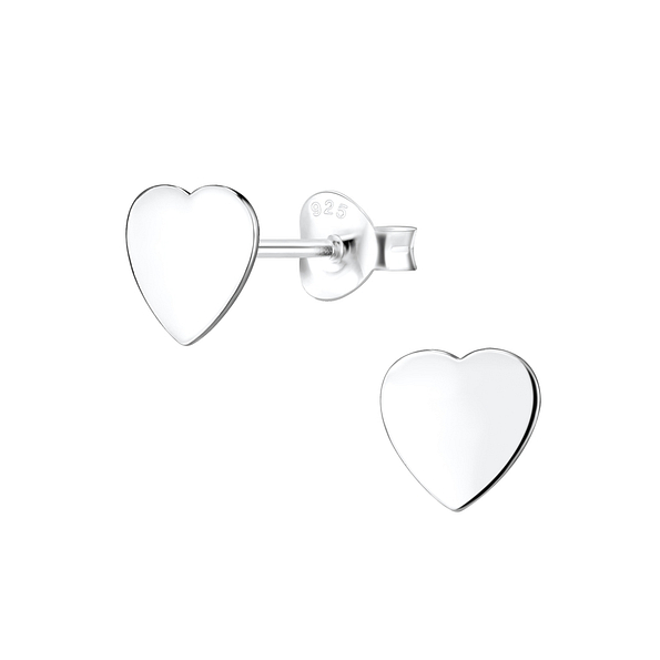 Wholesale Sterling Silver Heart Ear Studs - JD8271