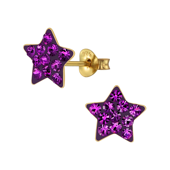 Wholesale Sterling Silver Star Crystal Ear Studs - JD3141