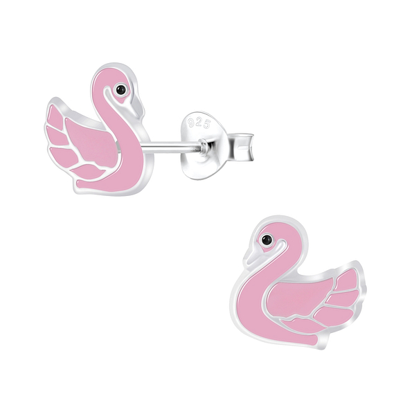 Wholesale Sterling Silver Swan Ear Studs - JD6736