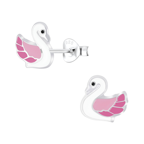 Wholesale Sterling Silver Swan Ear Studs - JD6737