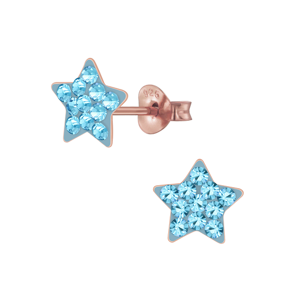 Wholesale Sterling Silver Crystal Star Ear Studs - JD5441