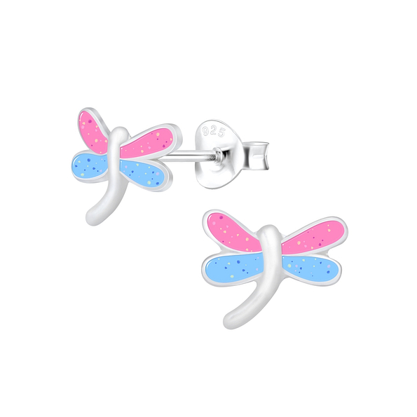 Wholesale Sterling Silver Dragonfly Ear Studs - JD1796