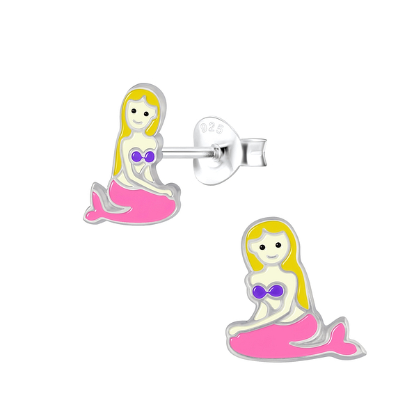 Wholesale Sterling Silver Mermaid Ear Studs - JD2095