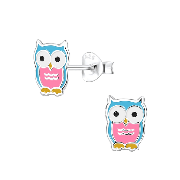 Wholesale Sterling Silver Owl Ear Studs - JD7518