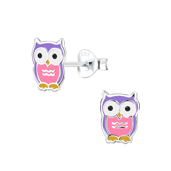 Wholesale Sterling Silver Owl Ear Studs - JD1950