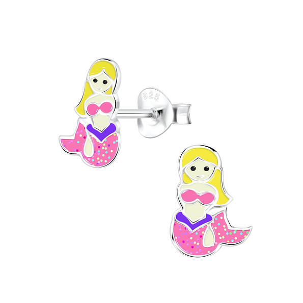 Wholesale Sterling Silver Mermaid Ear Studs - JD2067