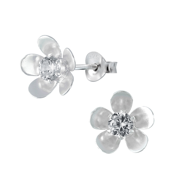 Wholesale Sterling Silver Flower Ear Studs - JD2243