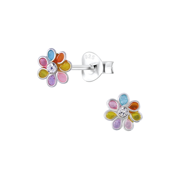 Wholesale Sterling Silver Flower Ear Studs - JD2128